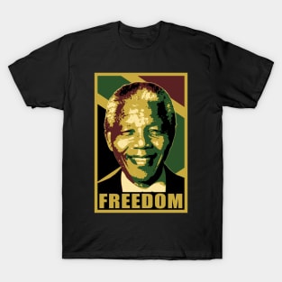 Nelson Mandela Freedom Smile Pop Art T-Shirt